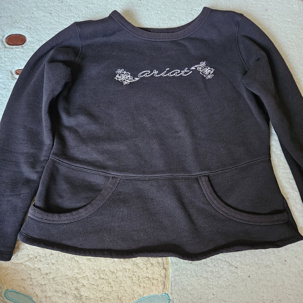 Ariat Black Embroidered Sweatshirt with a Pocket| Women's | Size:M